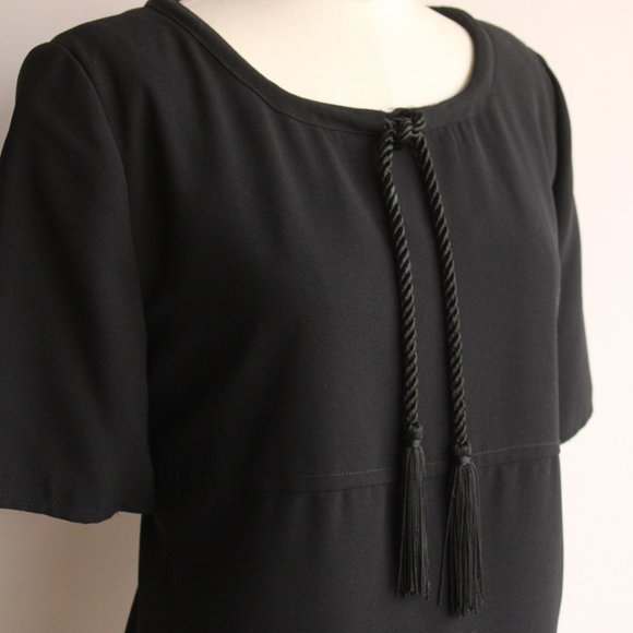 Vintage 1990s Dress, New with Tags Rena Rowan for Saville Black Sheath - Picture 5 of 10